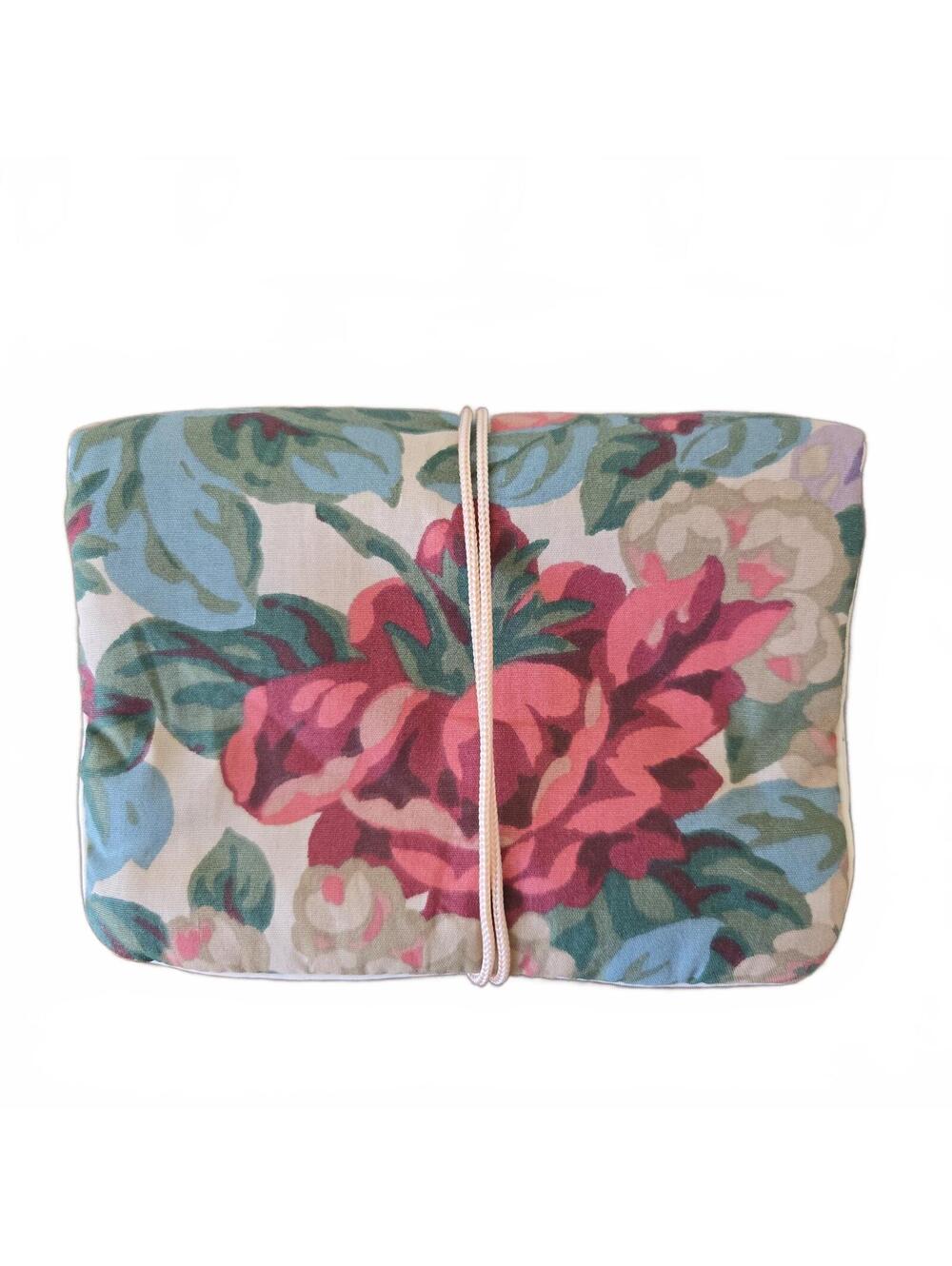 Vintage Quilted Fabric Jewelry Makeup Travel Bag